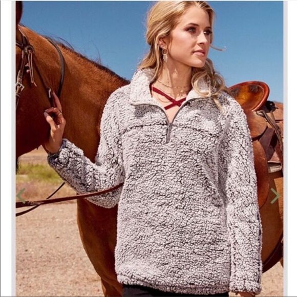 Altar’d State Quarter Zip Sherpa Fleece Pullover Size Large - Picture 1 of 16